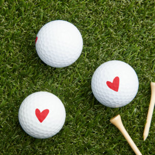Valentine's Day red heart Golf Balls