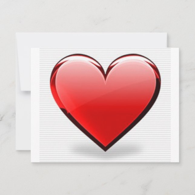 Valentine's Day Red Heart Holiday Card (Front)