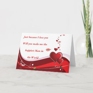 Valentines Day Red Heart Holiday Card