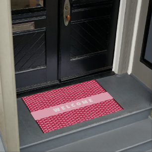 Valentine's Day Red Heart Pattern Personalised Doormat