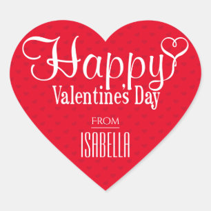 Valentine's Day Red Heart Sticker 1.5"x1.5"