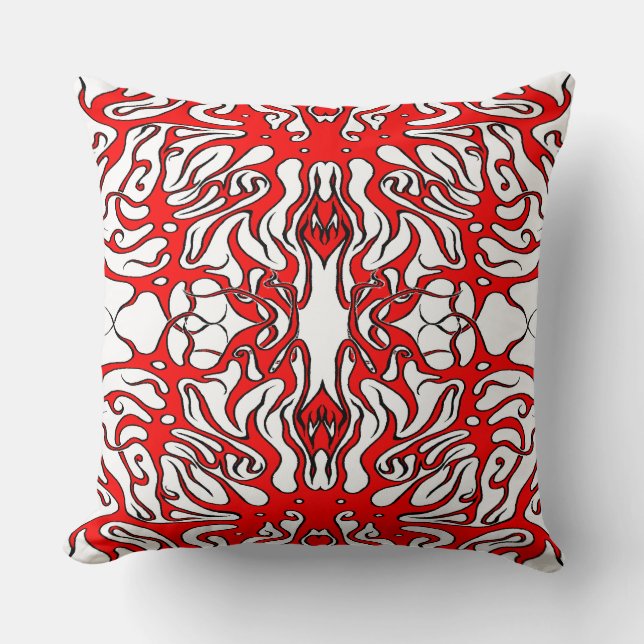 Valentine's Day Red Heart Tribal Tattoo Cushion (Front)