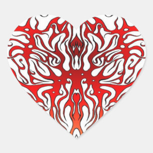 Valentine's Day Red Heart Tribal Tattoo Sticker