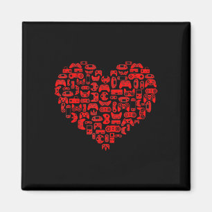 Valentines Day Red Heart Video Game Fun Love Gamer Magnet