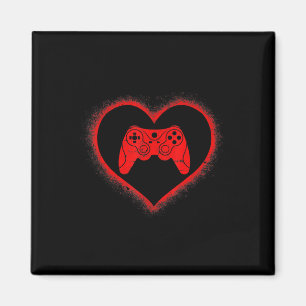 Valentines Day Red Heart Video Game Fun Love Gamer Magnet