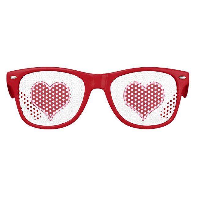 Valentine's Day Red Hearts Love Kids Sunglasses (Front)