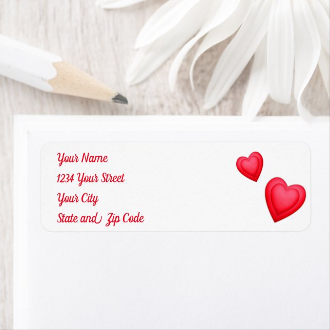 Valentine's Day Red Hearts  Return Address Label (Insitu)
