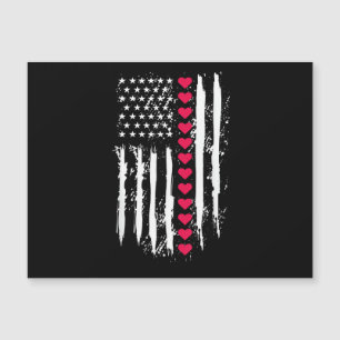Valentines Day Red Hearts US American Flag Patriot