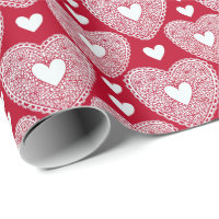 Valentine's Day Red Lace Heart Pattern