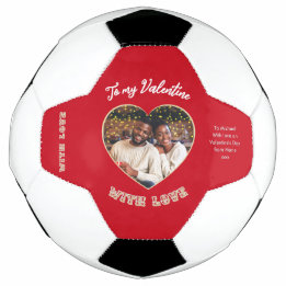 Valentine's Day Red Personalized Heart Photo Soccer Ball