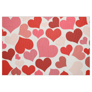 valentines day red pink hearts fabric