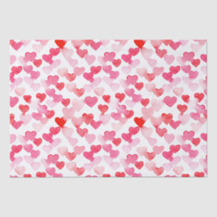 Valentines Day Red & Pink Watercolor Hearts Tissue Paper