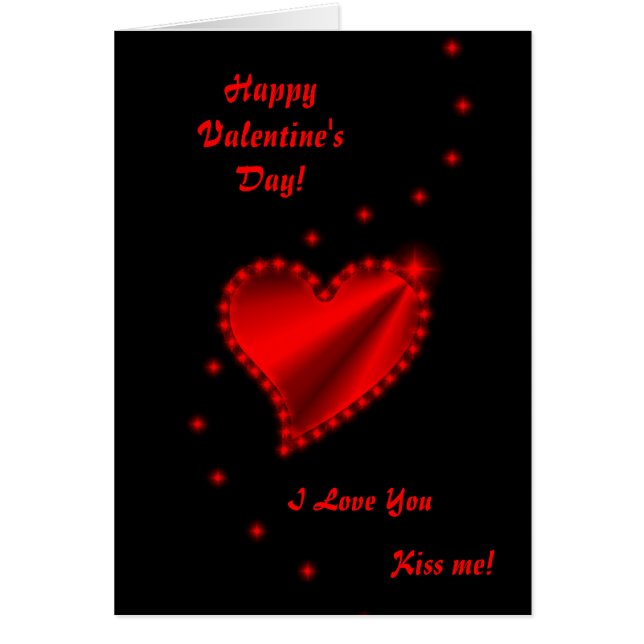 Valentine's Day  -Red Rainbow heart on black (Front)