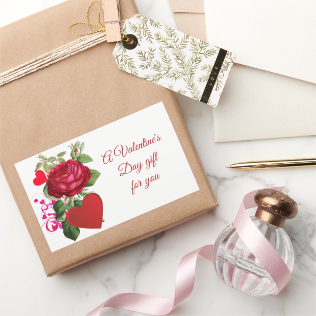 Valentine's Day Red Rose Holiday Sticker (Gifting)