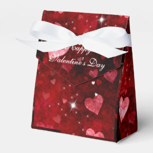 Valentine's Day, Red Satin, Hearts and Sparkle, Favour Box