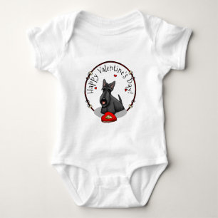 Valentine's Day (red) Scottie Dog (black) Cute Baby Bodysuit