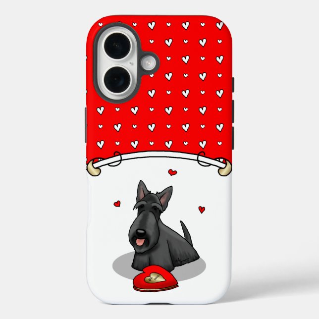Valentine's Day (red) Scottie Dog (black) Cute Case-Mate iPhone Case (Back)