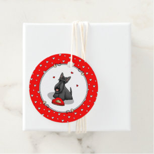 Valentine's Day (red) Scottie Dog (black) Cute Favour Tags