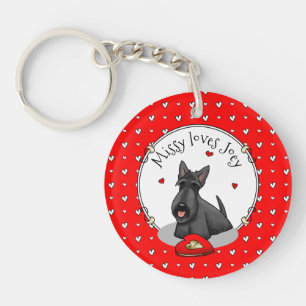 Valentine's Day (red) Scottie Dog (black) Cute Key Ring