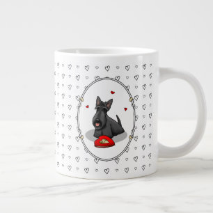 Valentine's Day (red) Scottie Dog (black) Cute Large Coffee Mug