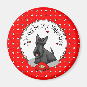 Valentine's Day (red) Scottie Dog (black) Cute Magnet