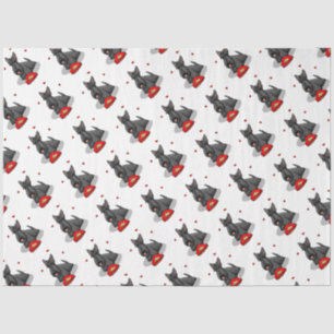 Valentine's Day (red) Scottie Dog (black) Cute Tissue Paper