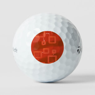 Valentine's Day Red Whimsical Geometric Abstract Golf Balls