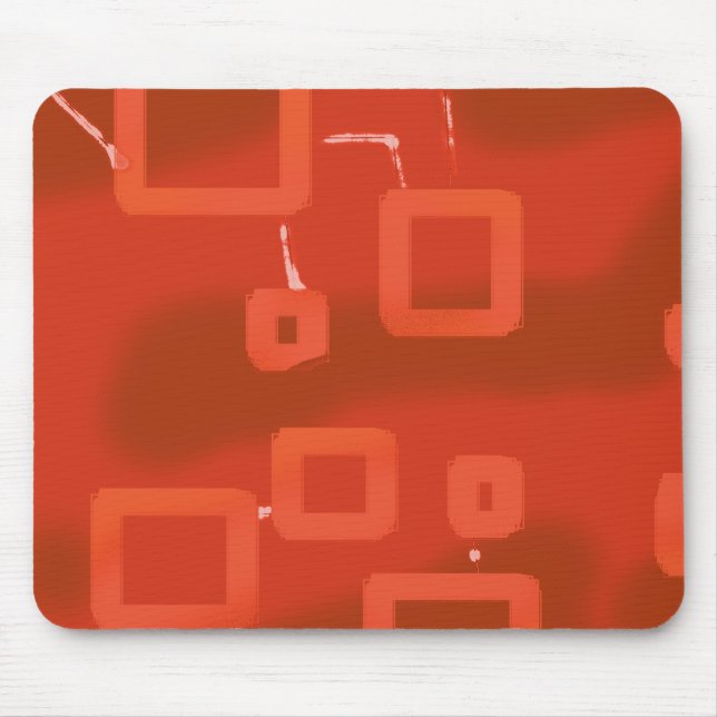 Valentine's Day Red Whimsical Geometric Abstract Mouse Pad (Front)