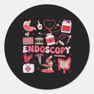 Valentine's Day Retro Endo Crew Nurse Endoscopy Gl Classic Round Sticker