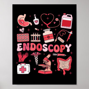Valentine's Day Retro Endo Crew Nurse Endoscopy Gl Poster