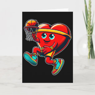 Valentine's Day Retro Heart Basketball Player Slam Card