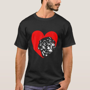 Valentines Day Retro Hearts Newfoundland Dog Puppy T-Shirt