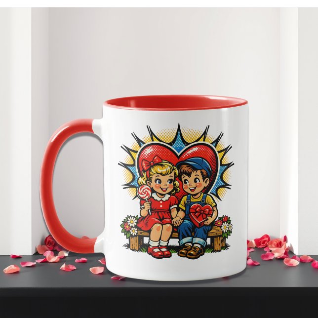 Valentine's Day | Retro Pop Art  Personalized Mug (Creator Uploaded)
