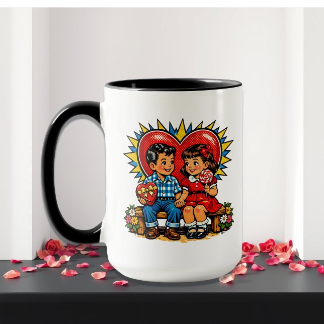 Valentine's Day | Retro Pop Art  Personalized Mug (Creator Uploaded)