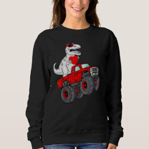 Valentines Day Rex Riding Monster Truck  Toddler B Sweatshirt