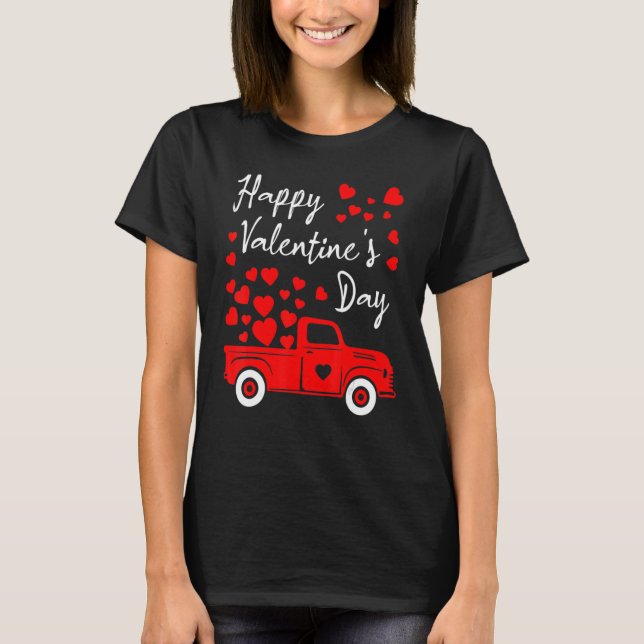 Valentines Day Rex Riding Monster Truck Toddler Bo T-Shirt (Front)