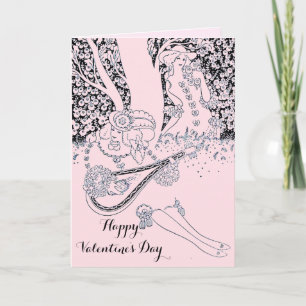 VALENTINE'S DAY ROMANCE,ROMANTIC LOVERS IN NATURE HOLIDAY CARD