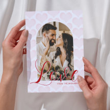 Valentines Day Romantic Arch Custom Photo Card 