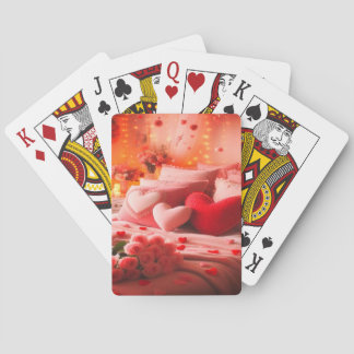 Valentine's Day Romantic Bedroom Decor On Deck Of Playing Cards