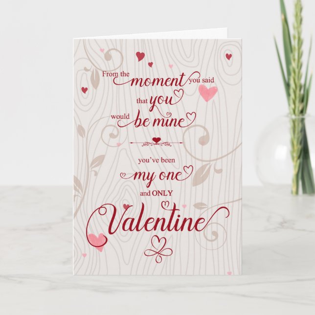 Valentine's Day Romantic Botanical Hearts Holiday Card (Front)