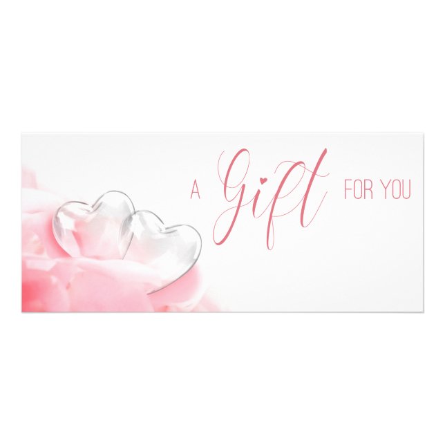Valentine's Day Romantic Glass Heart Gift Card (Front)