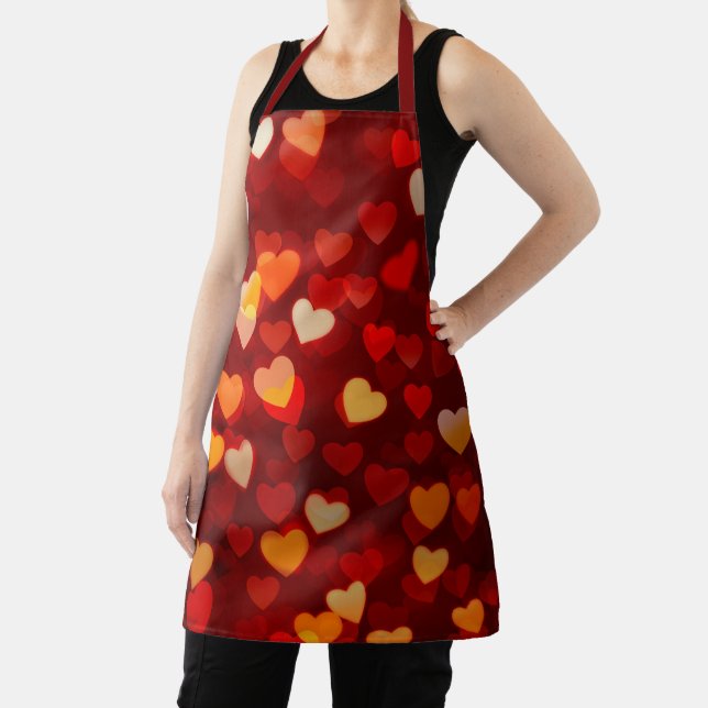 Valentine's Day Romantic Heart Print Pattern Apron (Insitu)
