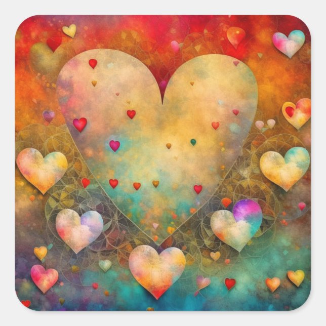 Valentine's Day Romantic Keepsake Square Sticker (Front)