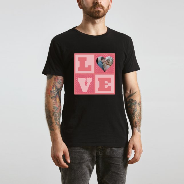 Valentine's Day Romantic Pink Love Heart Photo  T-Shirt (Creator Uploaded)