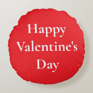 Valentine's Day Romantic Red Cute Colourful 2025 Round Cushion