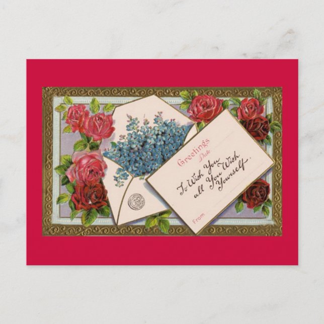 Valentine's Day Romantic Red Roses Card (Front)