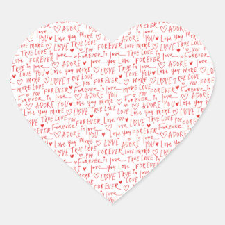 Valentines Day Romantic Words Heart Sticker
