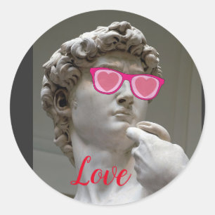 Valentines day rose coloured glasses    classic round sticker
