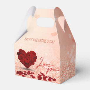 Valentine's Day Rose Heart Bouquet Favour Box Gabl