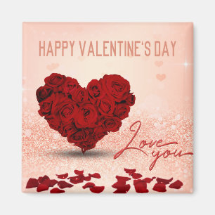 Valentine's Day Rose Heart Bouquet - Magnet